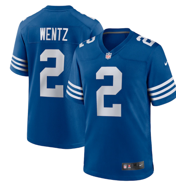 Men's Indianapolis Colts #2 Carson Wentz Royal 2021 Limited Stitched Jersey